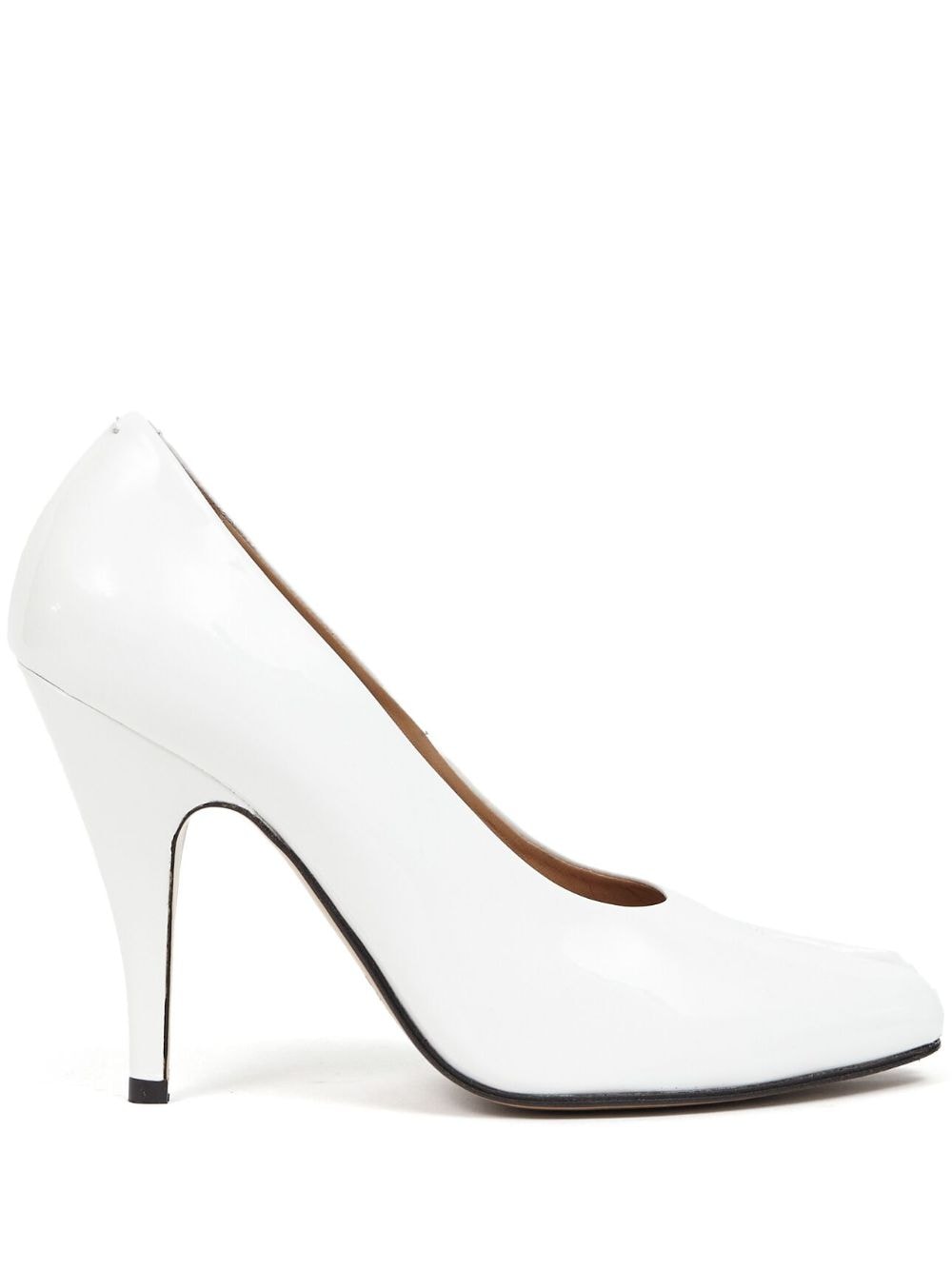 Maison Margiela Tabi 110mm patent-leather pumps - White von Maison Margiela