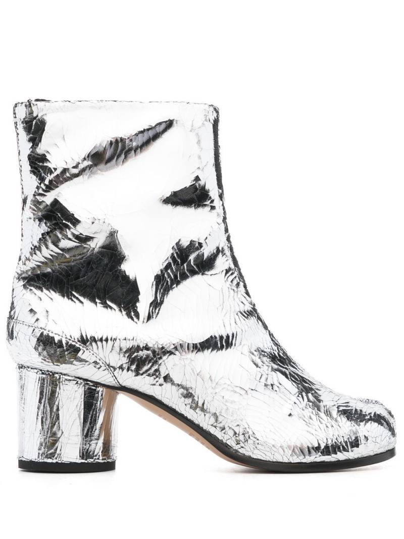 Maison Margiela Tabi 60mm mirror-effect ankle boots - Silver von Maison Margiela