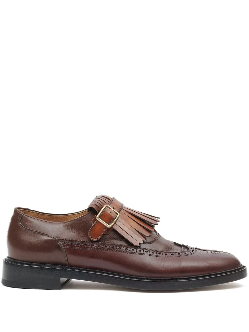 Maison Margiela Tabi Monster fringed leather brogues - Brown von Maison Margiela