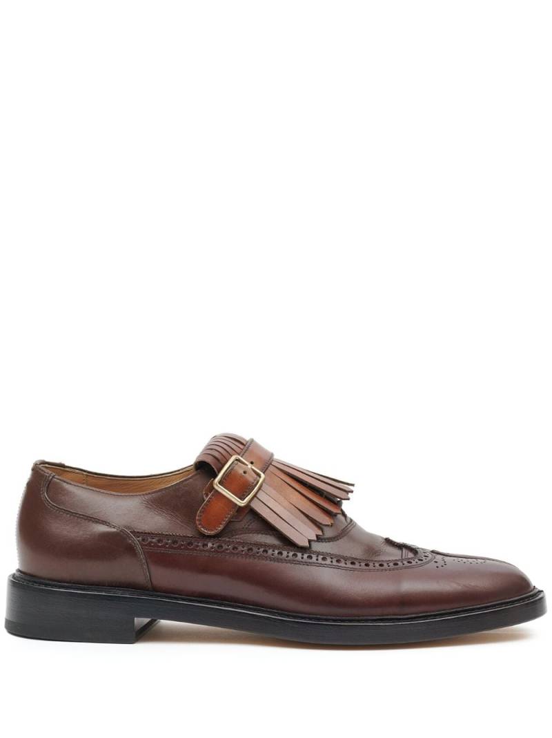 Maison Margiela Tabi Monster fringed leather brogues - Brown von Maison Margiela