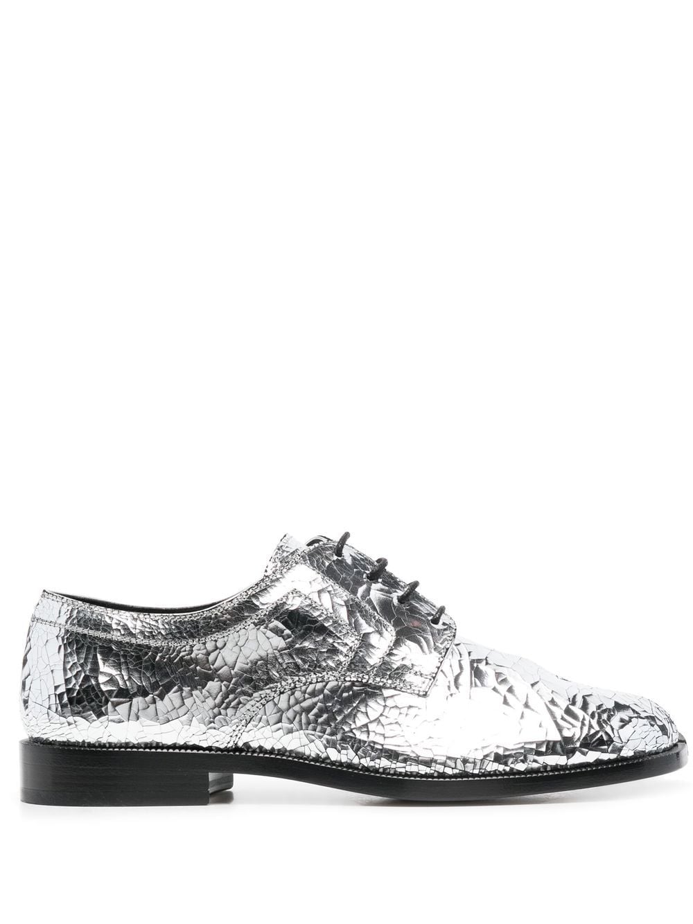 Maison Margiela Tabi mirror-effect lace-up brogues - Silver von Maison Margiela