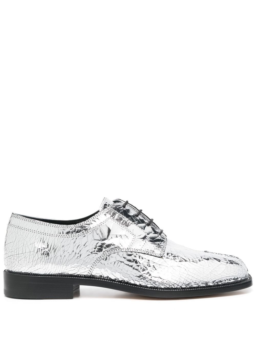 Maison Margiela Tabi mirror-effect lace-up brogues - Silver von Maison Margiela