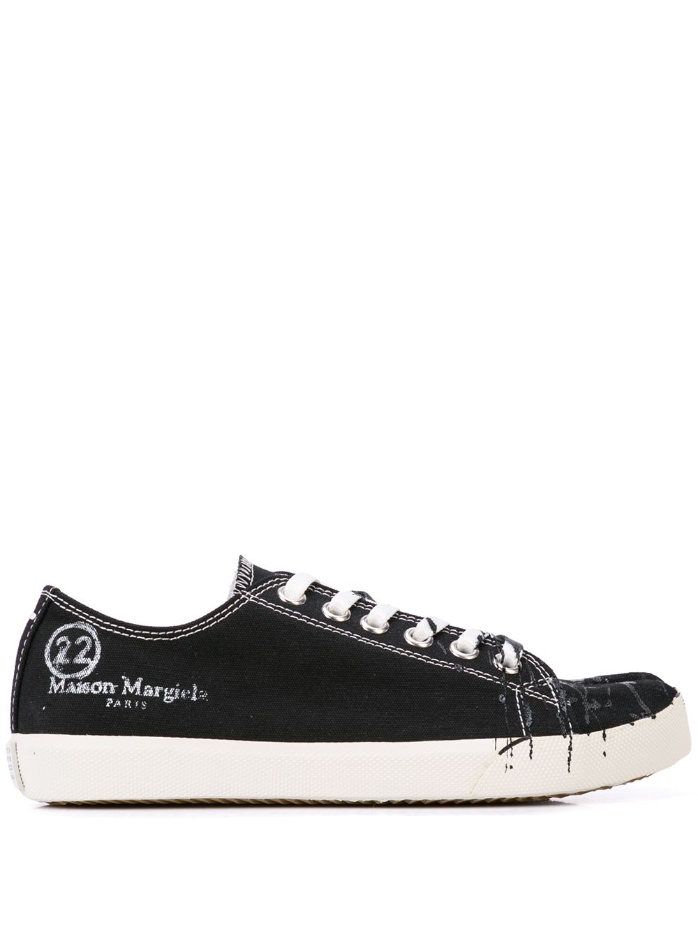 Maison Margiela Tabi paint-splatter sneakers - Black von Maison Margiela