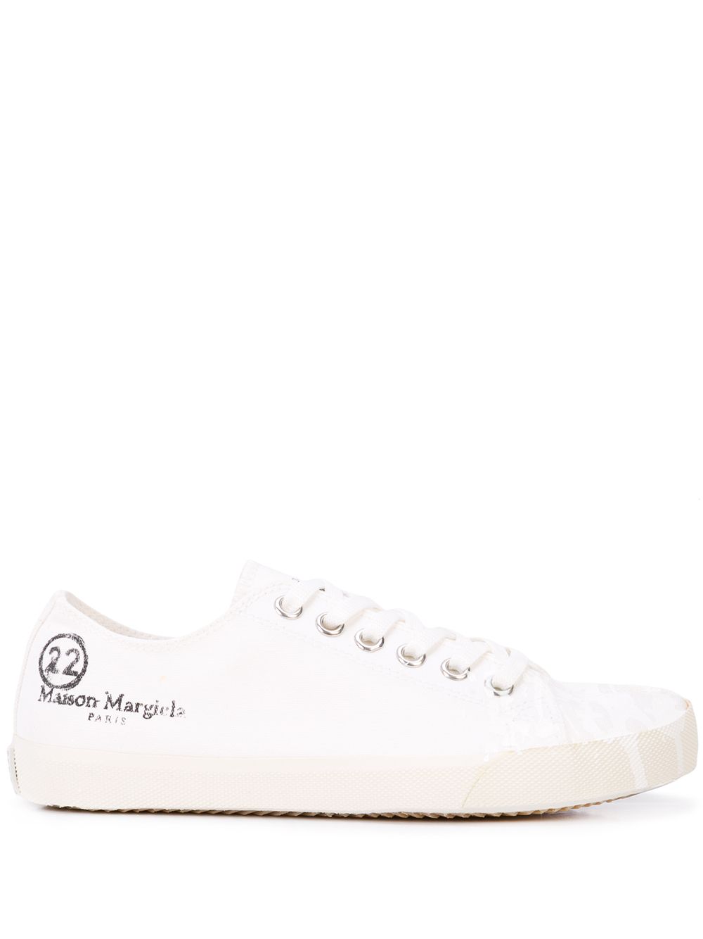 Maison Margiela Tabi paint-splatter sneakers - White von Maison Margiela