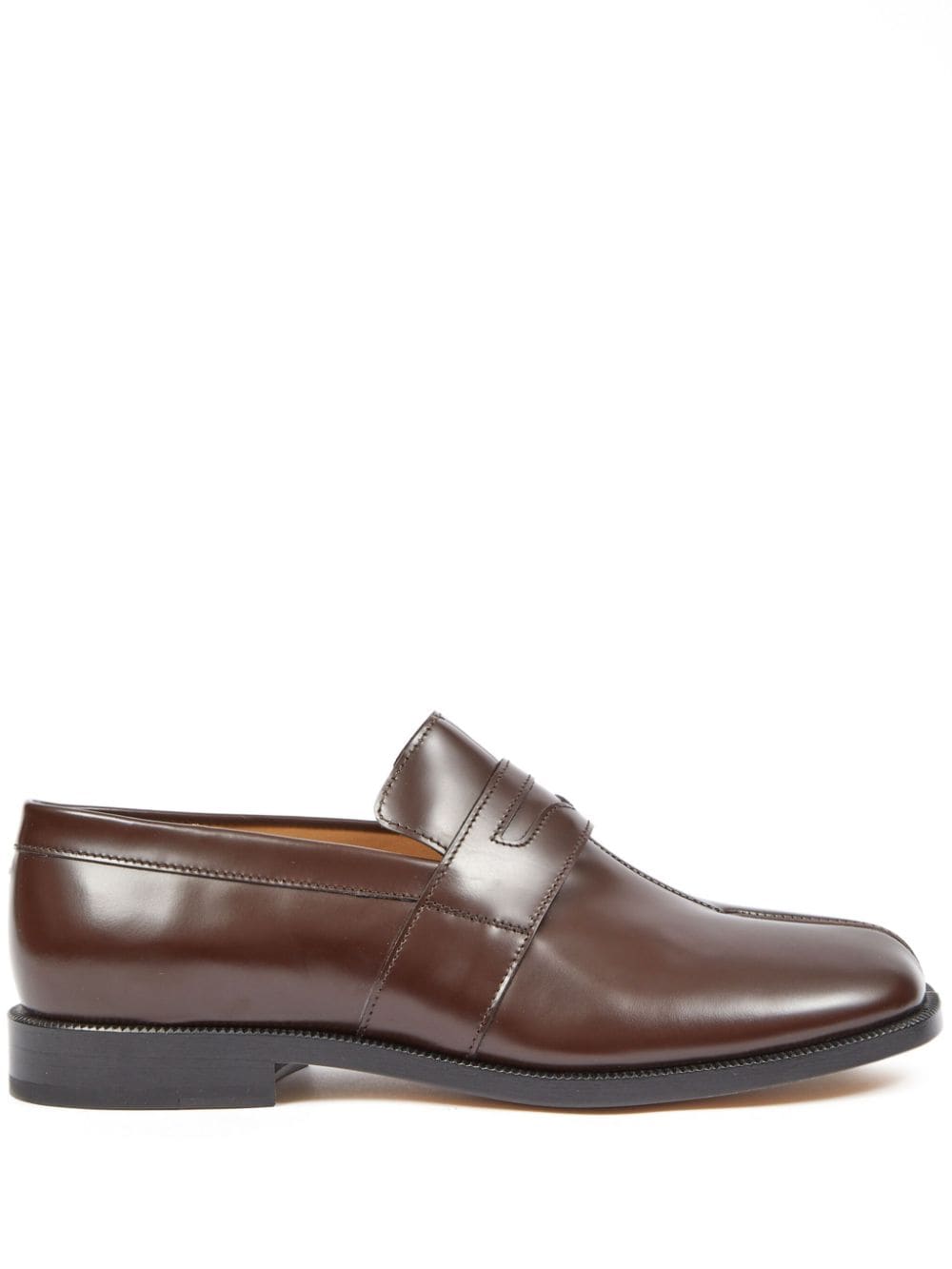 Maison Margiela Tabi polished leather loafers - Brown von Maison Margiela