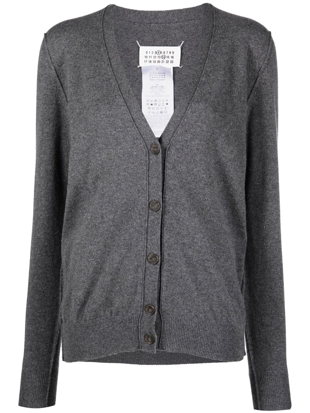 Maison Margiela V-neck cashmere cardigan - Grey von Maison Margiela