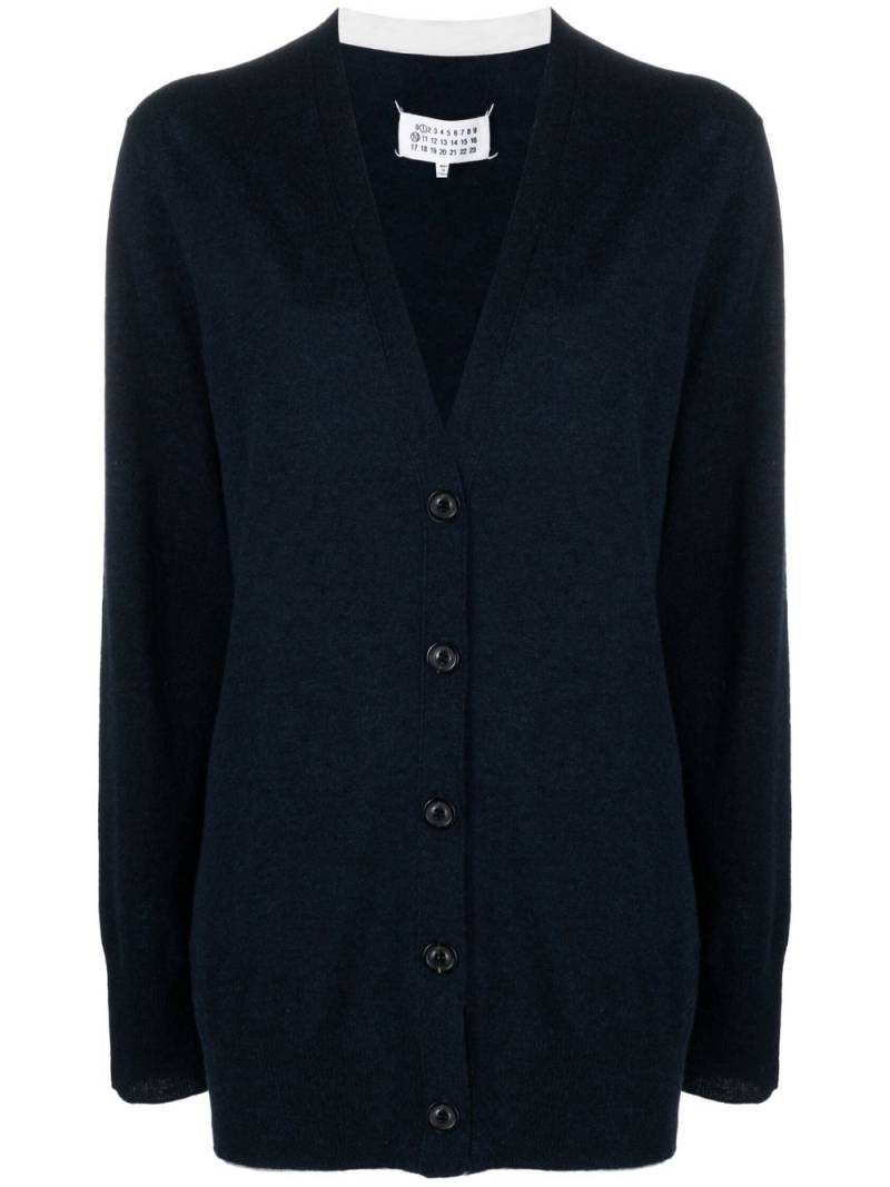 Maison Margiela V-neck wool-blend cardigan - Blue von Maison Margiela