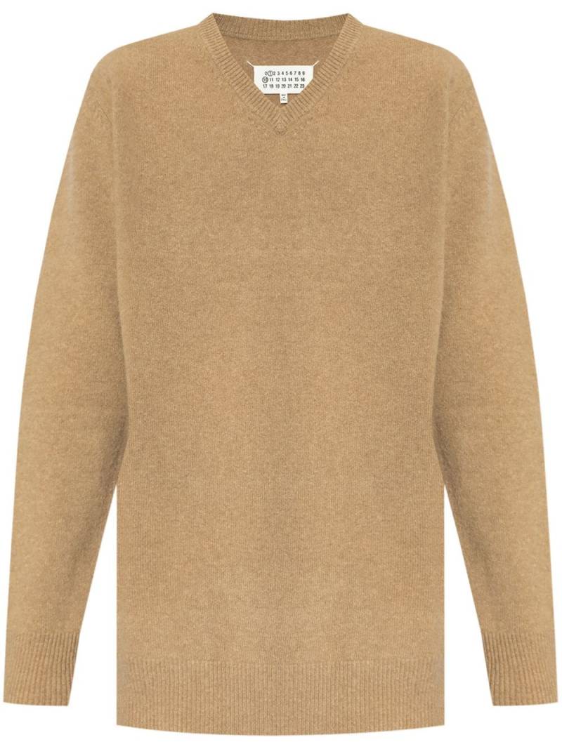 Maison Margiela V-neck wool jumper - Brown von Maison Margiela