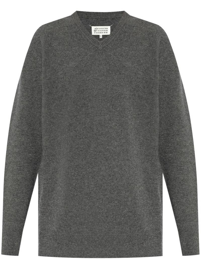 Maison Margiela V-neck wool jumper - Grey von Maison Margiela