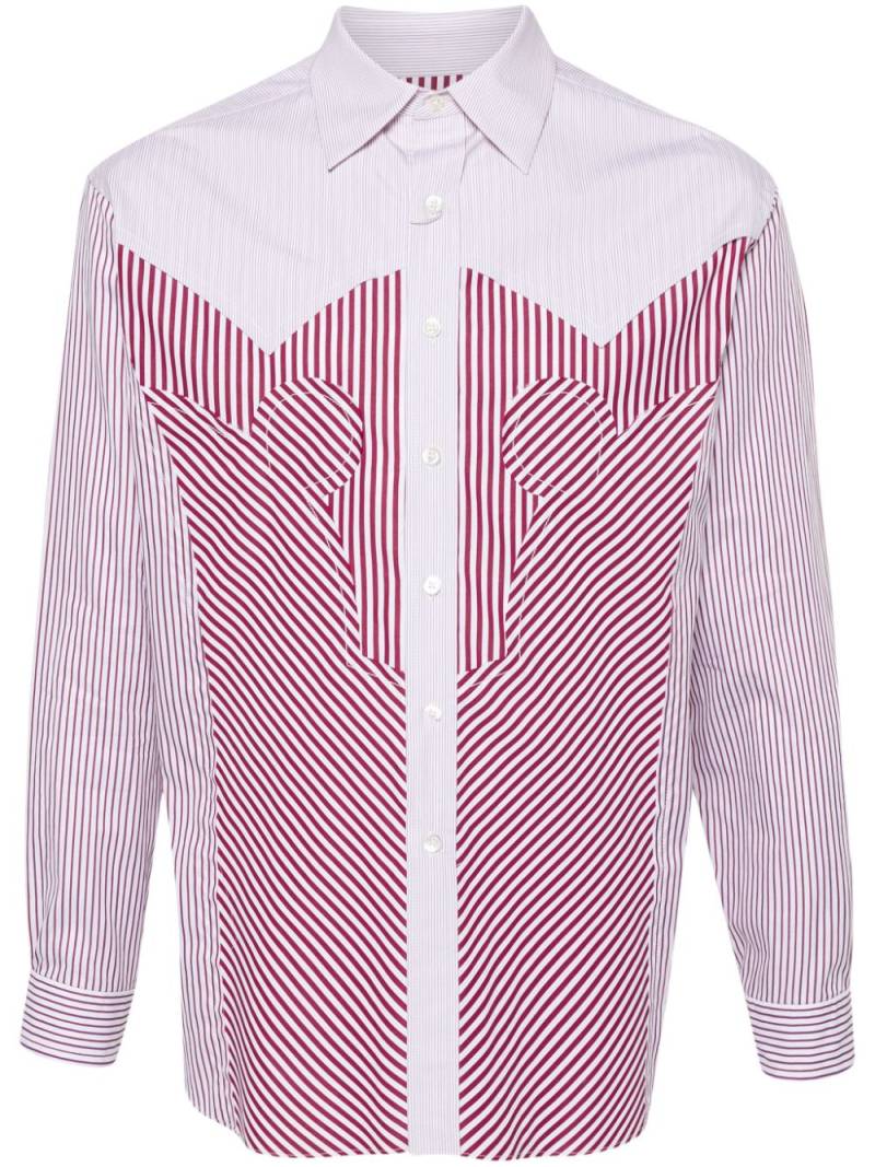 Maison Margiela Yoke stripe cotton shirt - Red von Maison Margiela