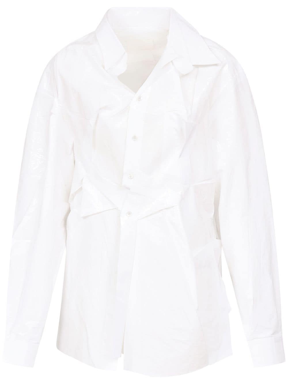 Maison Margiela asymmetric gathered shirt - White von Maison Margiela