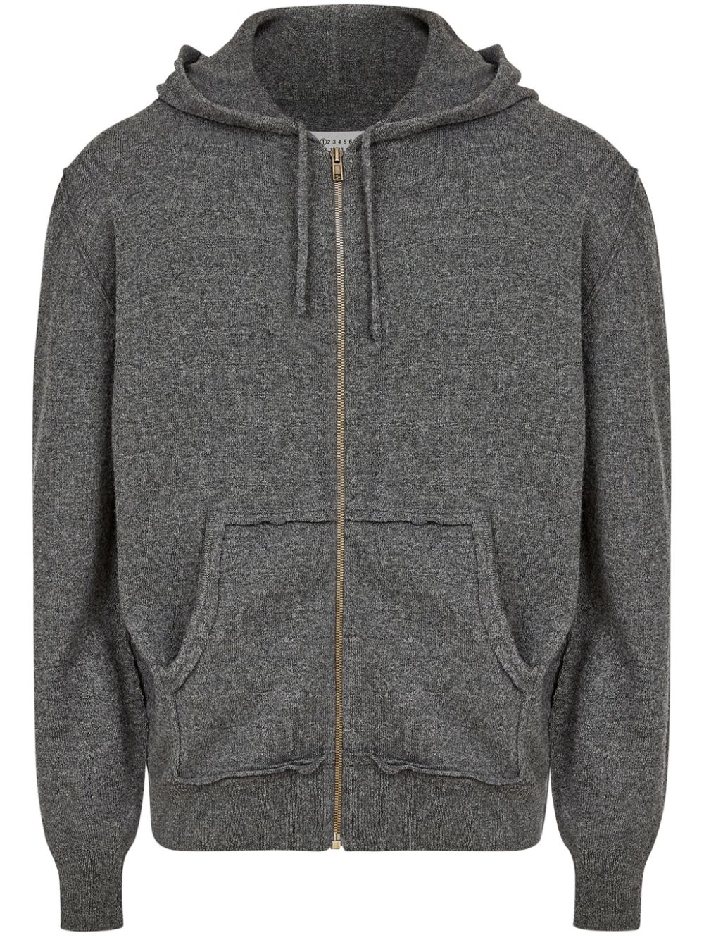 Maison Margiela brushed zipped hoodie - Grey von Maison Margiela