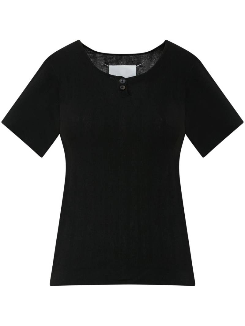 Maison Margiela button-placket T-shirt - Black von Maison Margiela