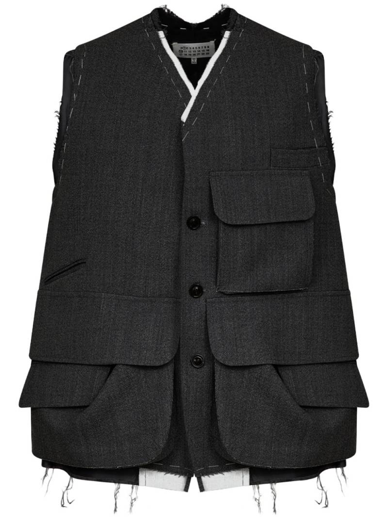 Maison Margiela cargo wool vest - Grey von Maison Margiela