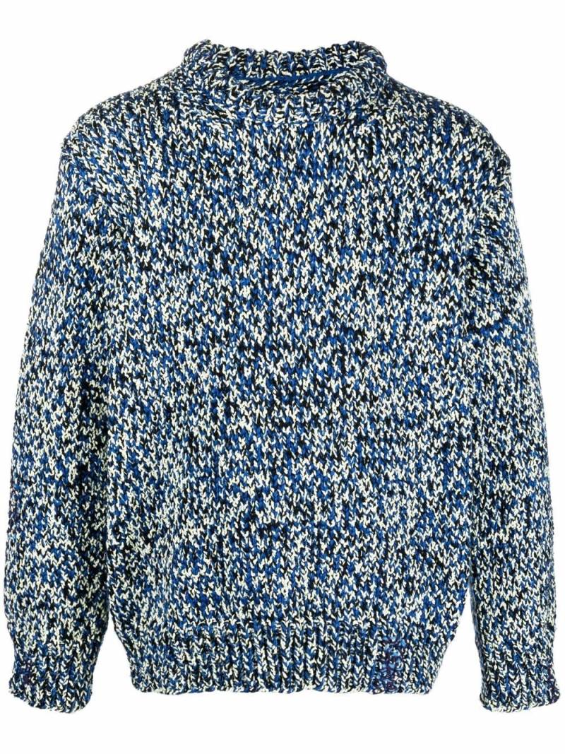 Maison Margiela mouliné crew neck jumper - Blue von Maison Margiela