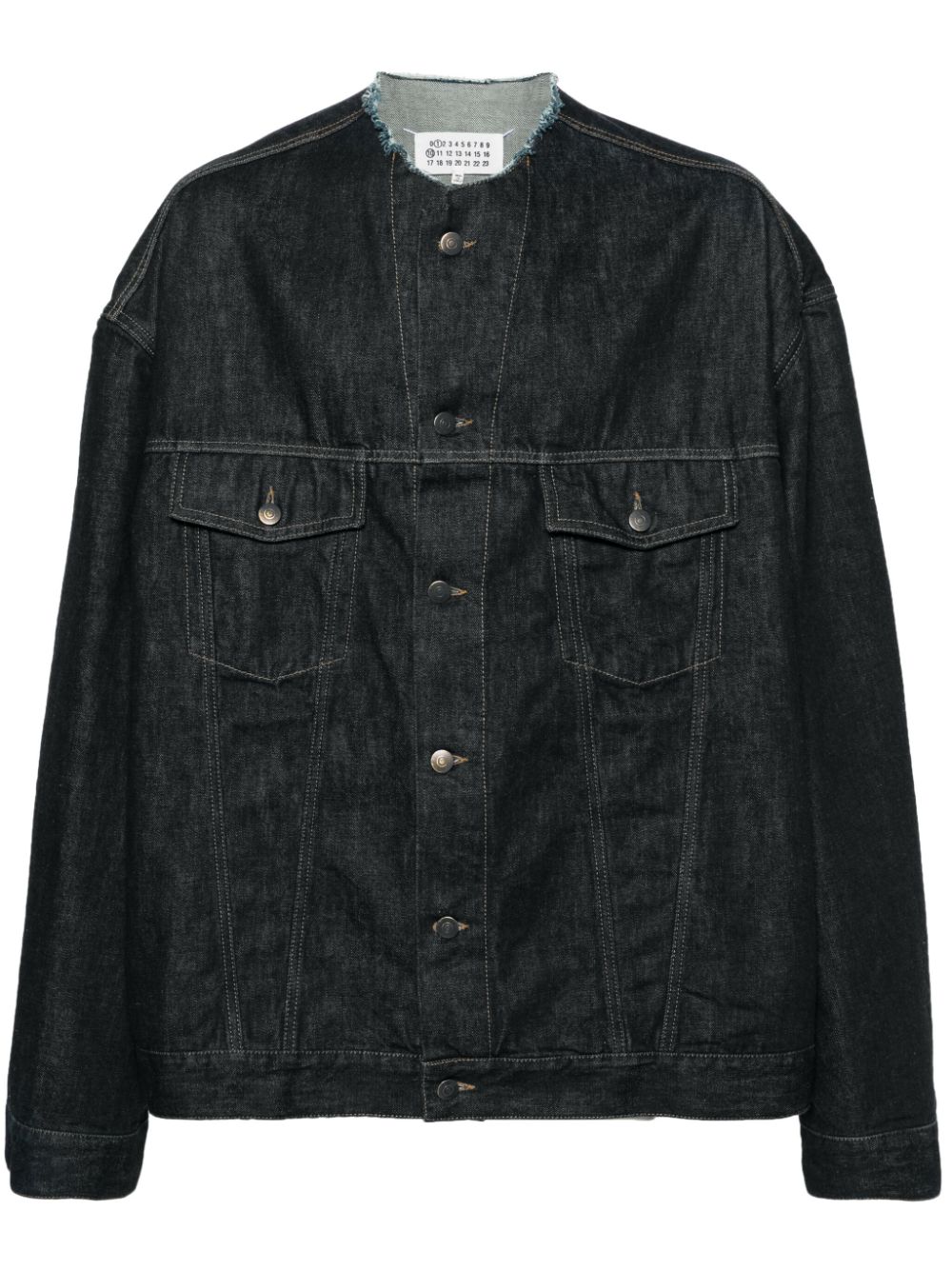 Maison Margiela collarless denim jacket - Blue von Maison Margiela