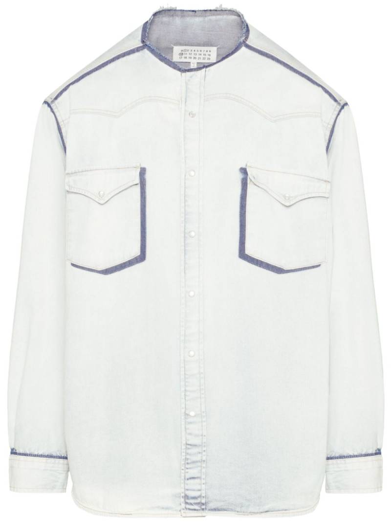 Maison Margiela collarless denim shirt - Blue von Maison Margiela