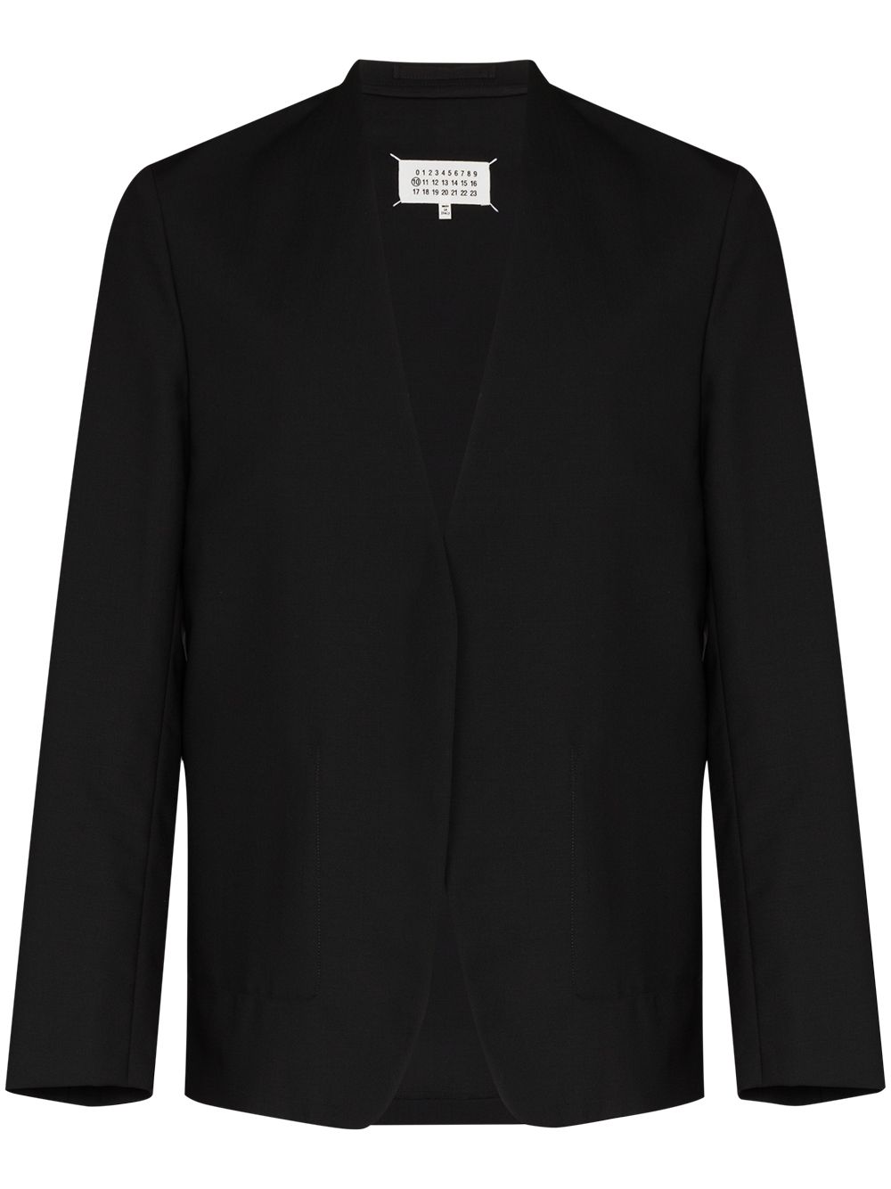 Maison Margiela collarless single-breasted blazer - Black von Maison Margiela