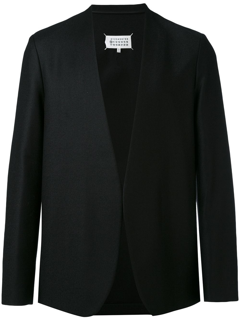 Maison Margiela collarless vigin-wool blazer - Black von Maison Margiela