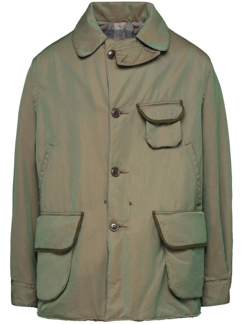 Maison Margiela distressed cotton shirt jacket - Green von Maison Margiela