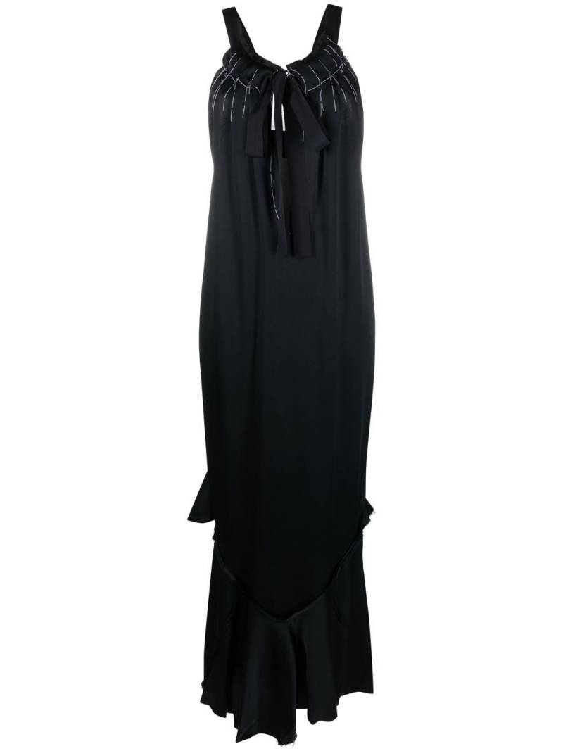 Maison Margiela crepe satin maxi dress - Blue von Maison Margiela