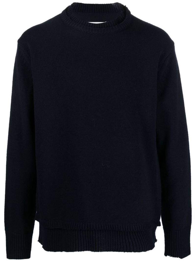 Maison Margiela elbow-patch knitted jumper - Blue von Maison Margiela