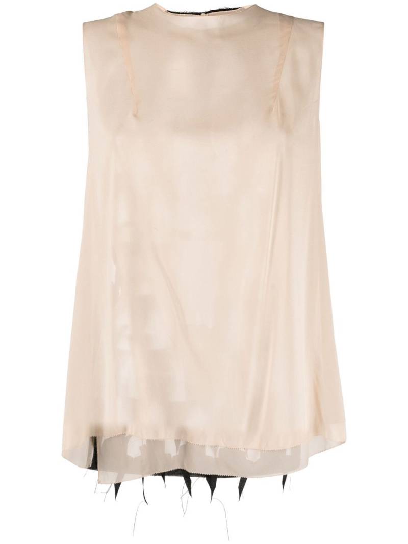 Maison Margiela cut-out detail sleeveless blouse - Neutrals von Maison Margiela