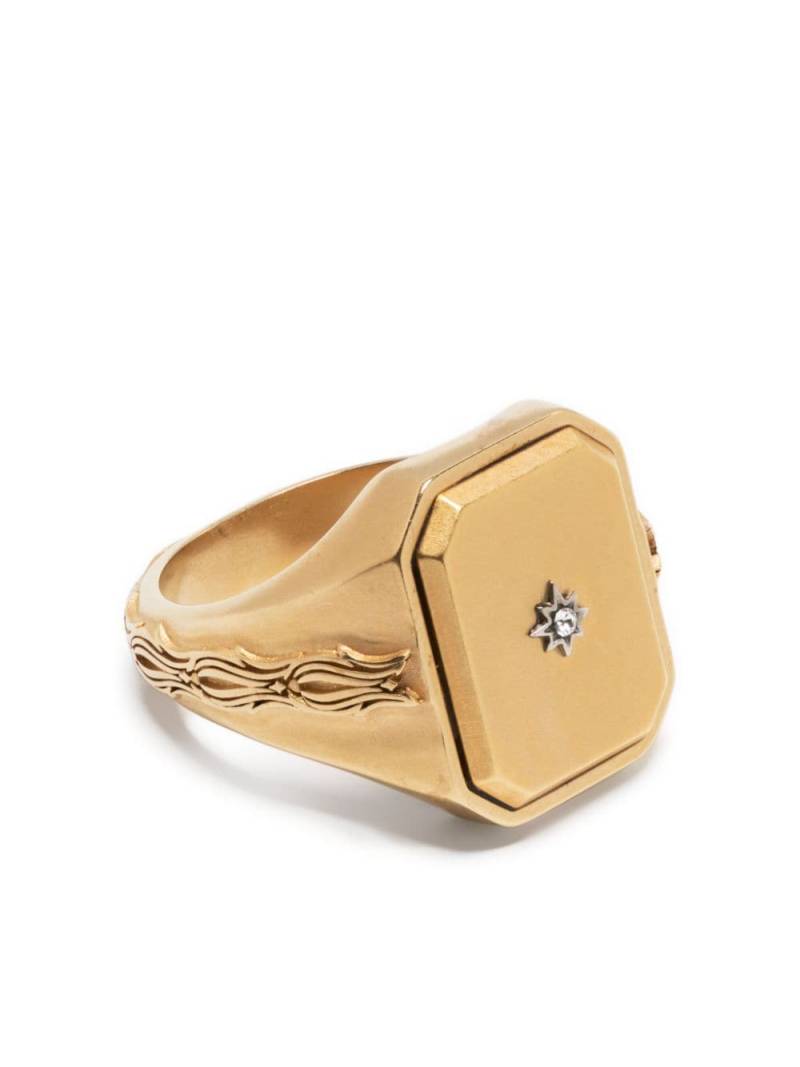 Maison Margiela diamanté-embellished signet ring - Gold von Maison Margiela