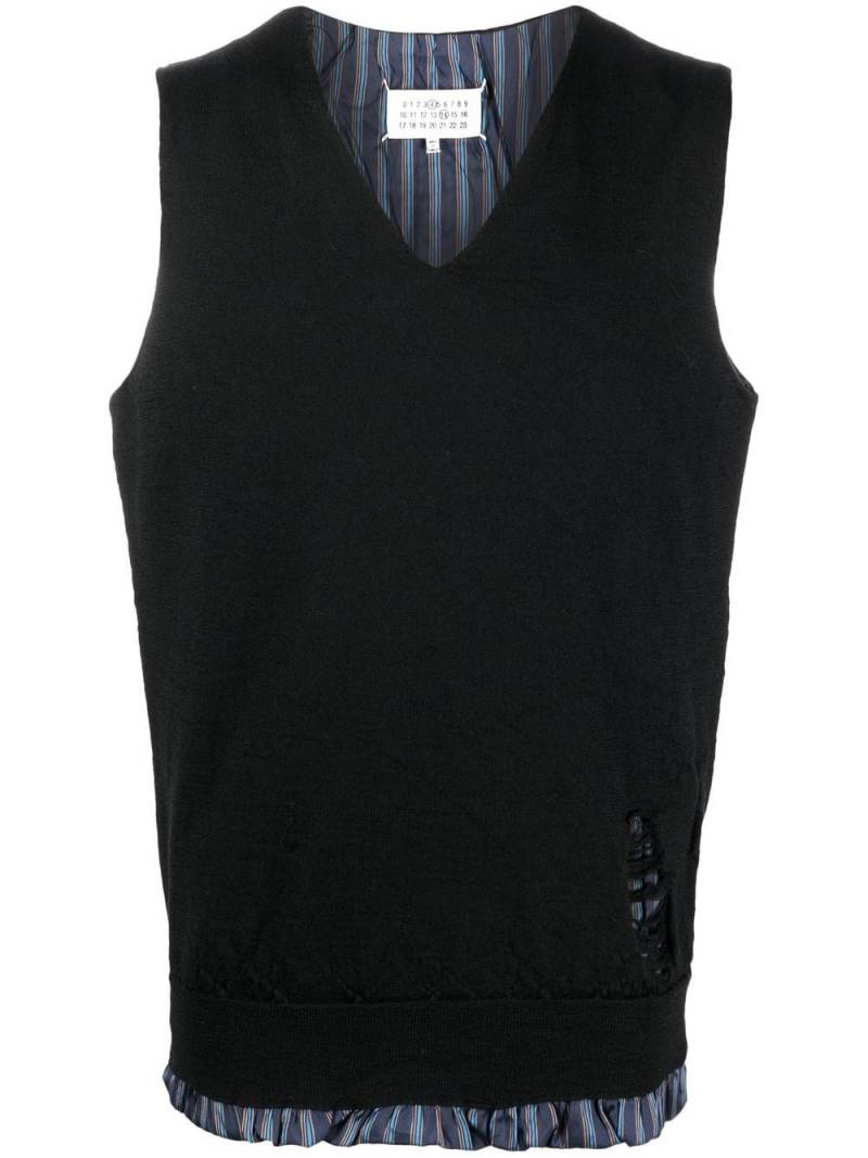 Maison Margiela distressed sleeveless vest - Blue von Maison Margiela