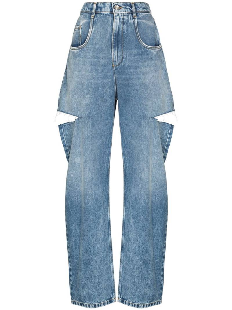 Maison Margiela distressed straight-leg jeans - Blue von Maison Margiela