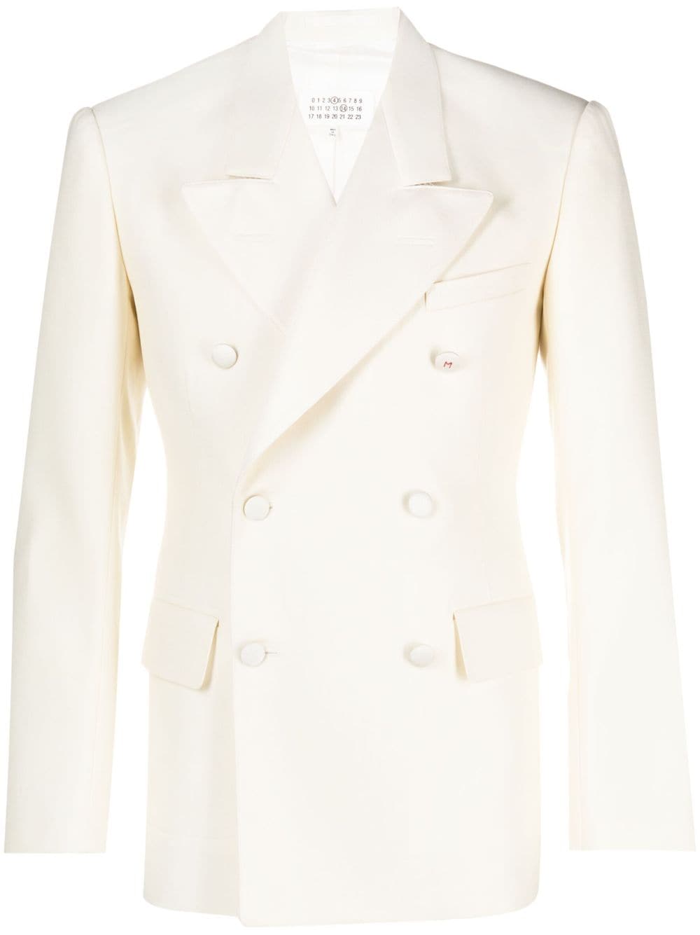 Maison Margiela double-breasted mohair-silk blazer - Neutrals von Maison Margiela