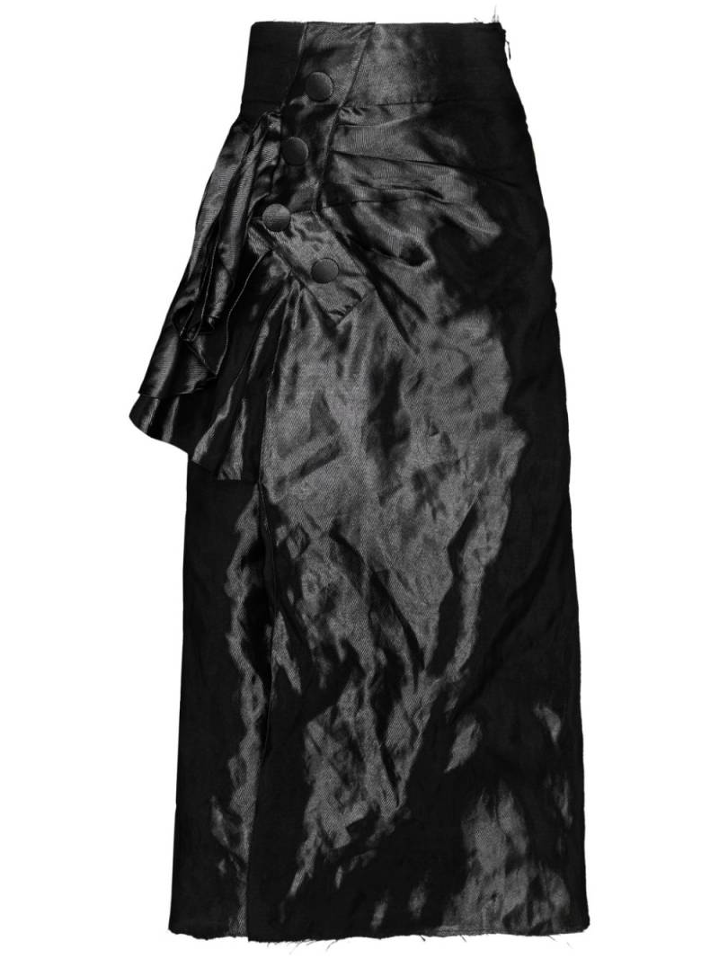 Maison Margiela draped Lurex midi skirt - Black von Maison Margiela