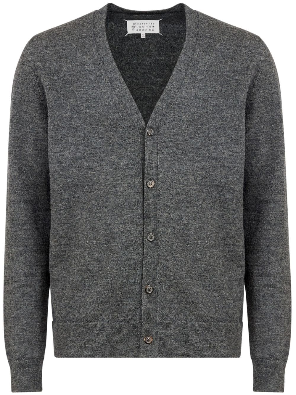 Maison Margiela elbow-patch fine-knit cardigan - Grey von Maison Margiela