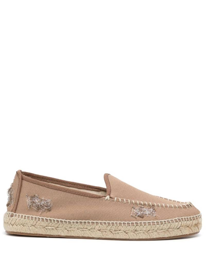 Maison Margiela embroidered canvas espadrilles - Brown von Maison Margiela