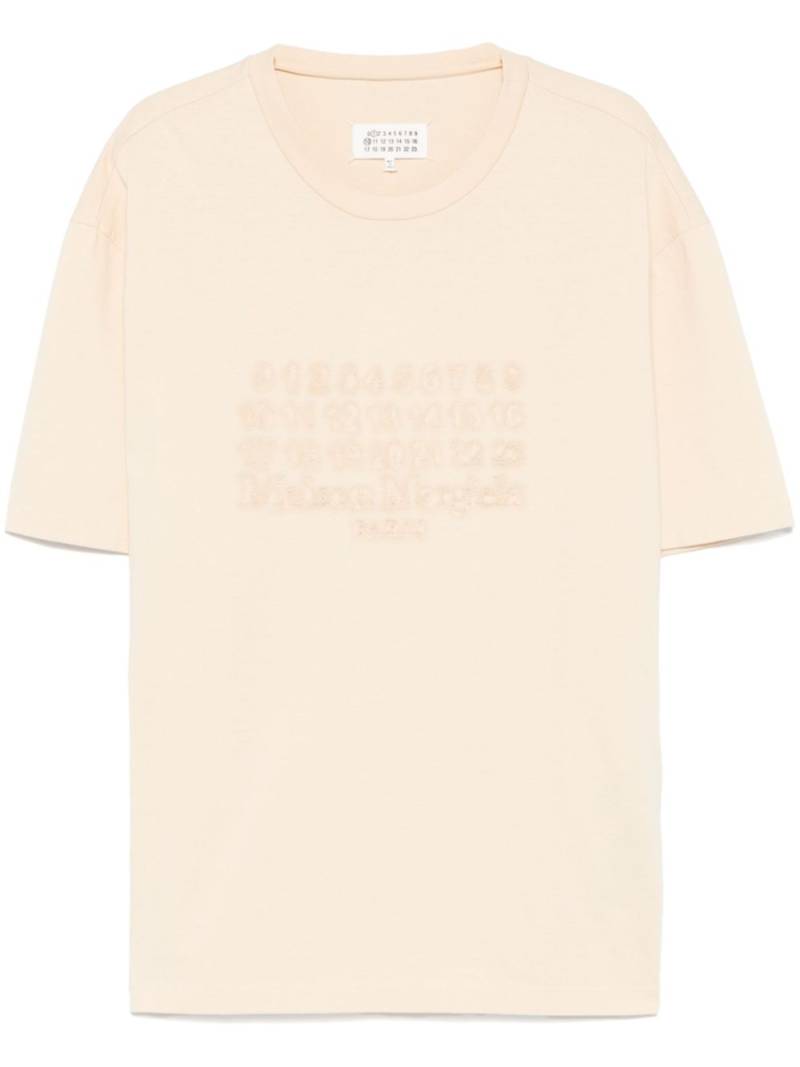 Maison Margiela embroidered-logo T-shirt - Neutrals von Maison Margiela