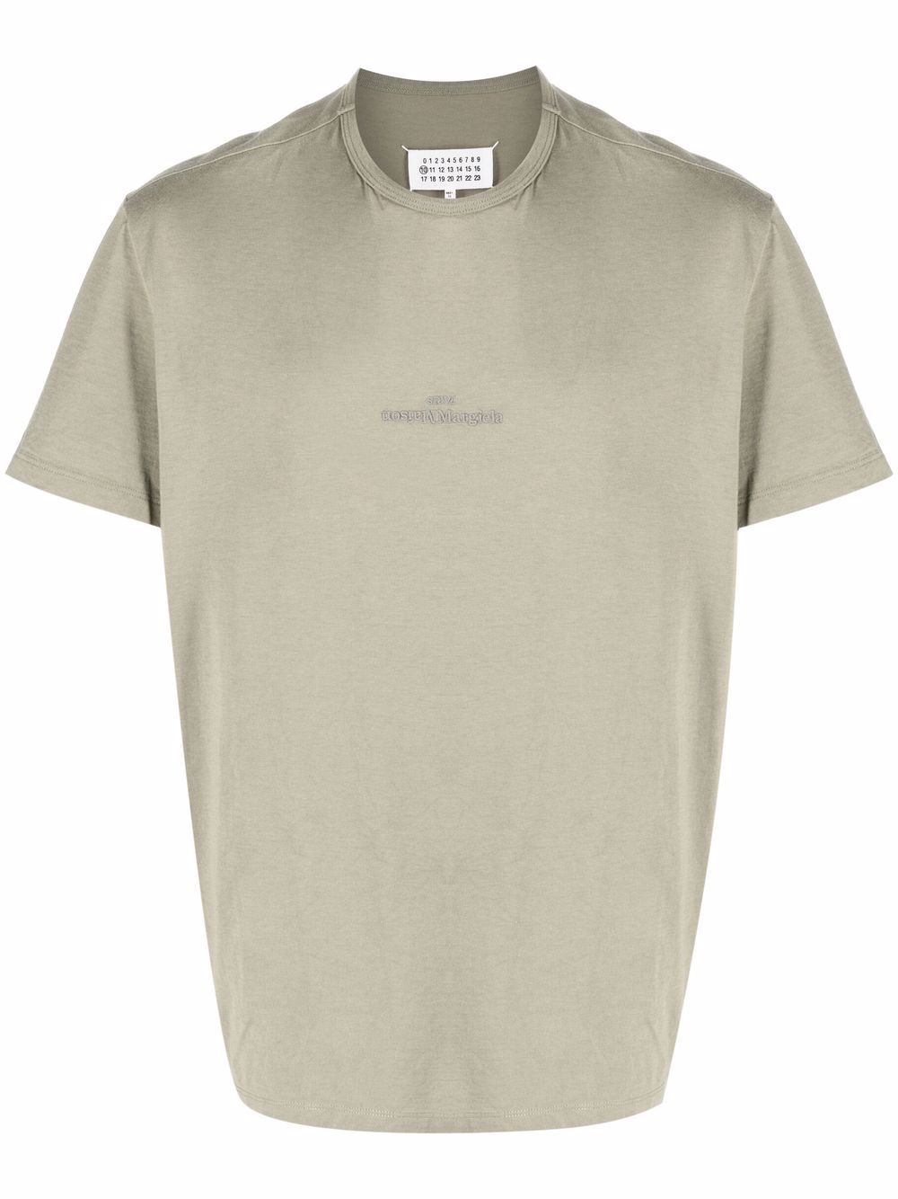 Maison Margiela logo-embroidered jersey T-shirt - Green von Maison Margiela