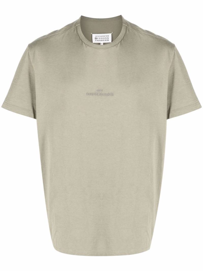 Maison Margiela logo-embroidered jersey T-shirt - Green von Maison Margiela