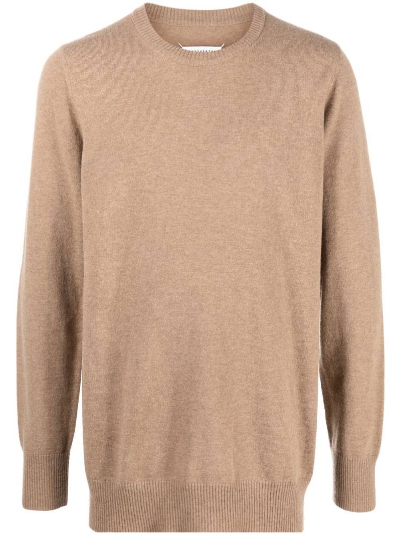 Maison Margiela fine-knit ribbed-trim jumper - Brown von Maison Margiela