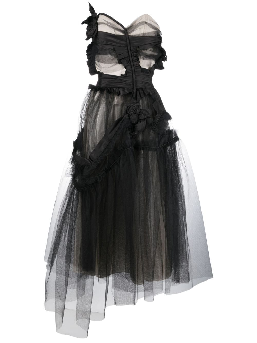 Maison Margiela Décortiqué corset-style tulle dress - Black von Maison Margiela