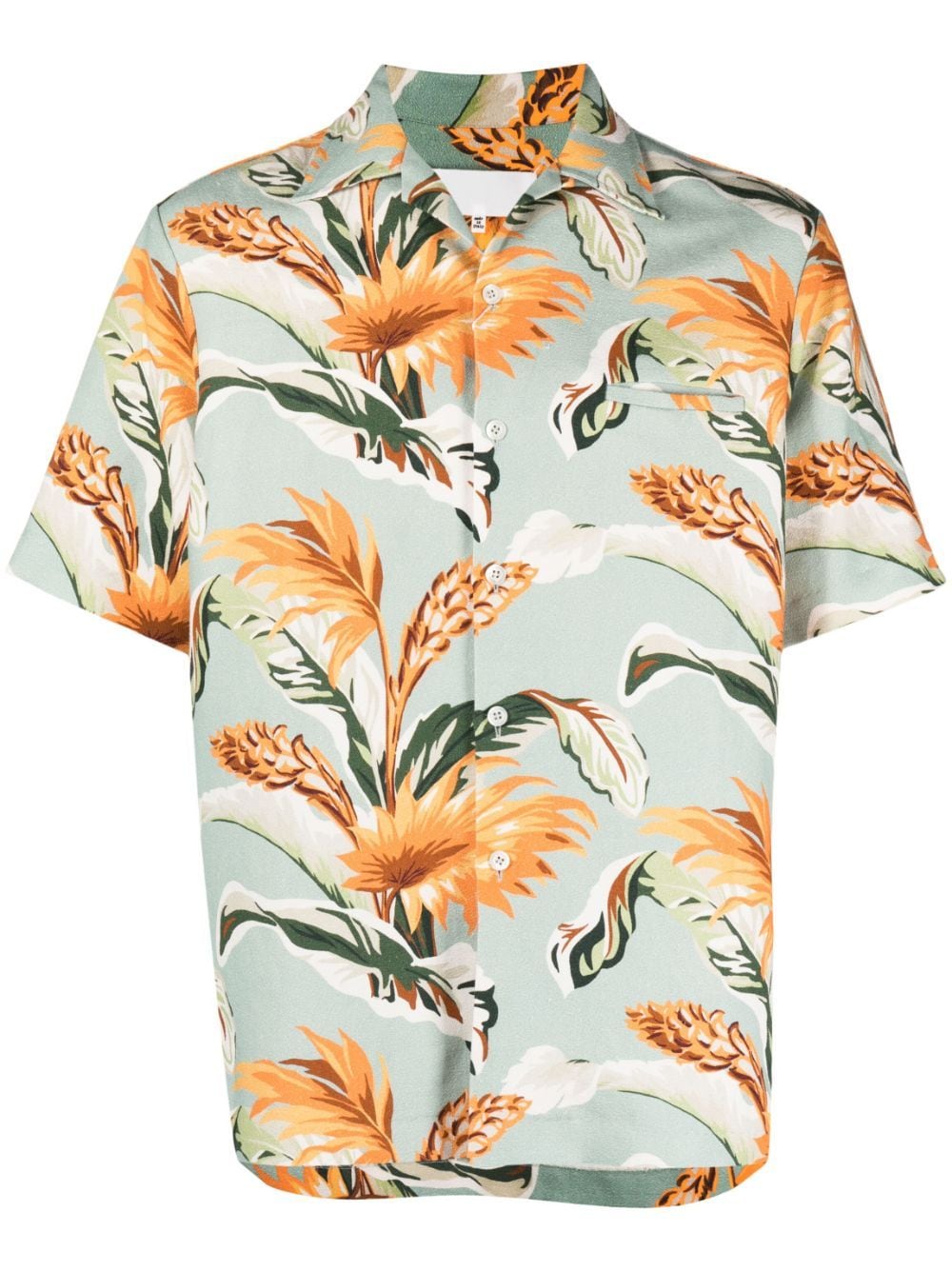 Maison Margiela floral-print short-sleeve shirt - Green von Maison Margiela