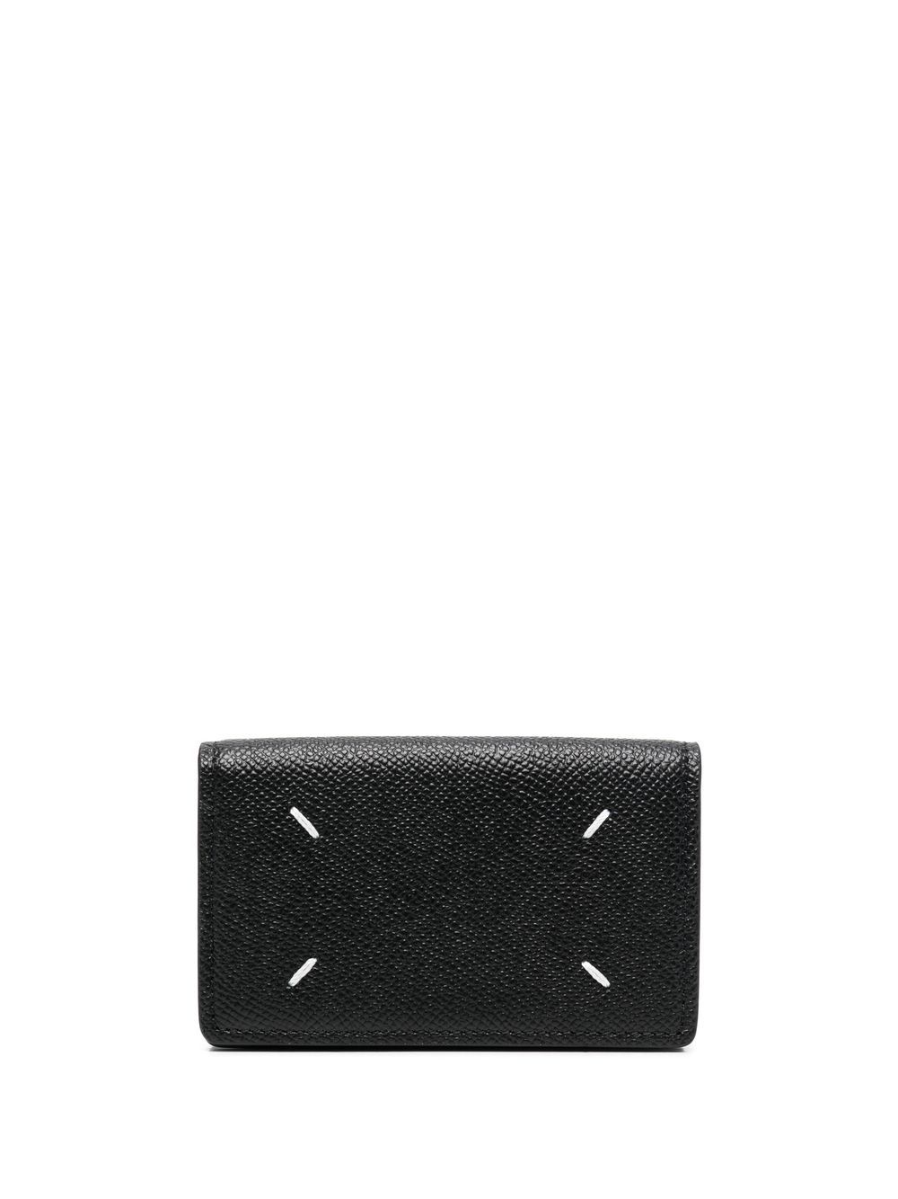 Maison Margiela four-stitch leather card holder - Black von Maison Margiela