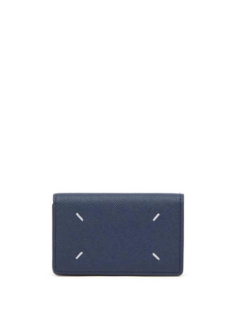 Maison Margiela four-stitch leather card holder - Blue von Maison Margiela