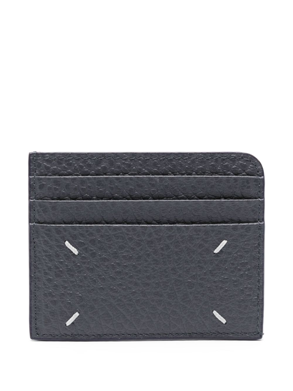 Maison Margiela four-stitch leather card holder - Blue von Maison Margiela