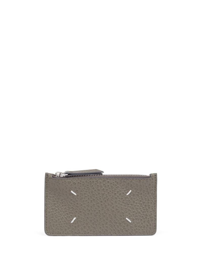 Maison Margiela four-stitch leather cardholder - Grey von Maison Margiela