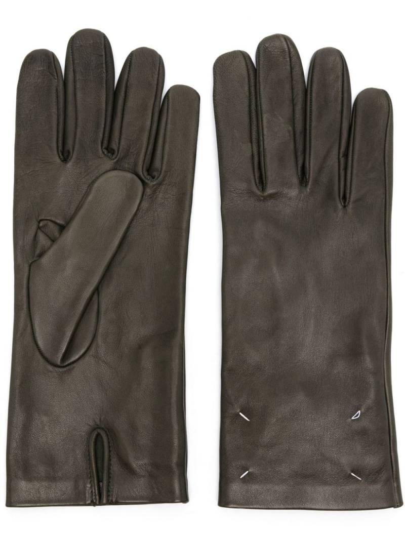 Maison Margiela four-stitch leather gloves - Green von Maison Margiela