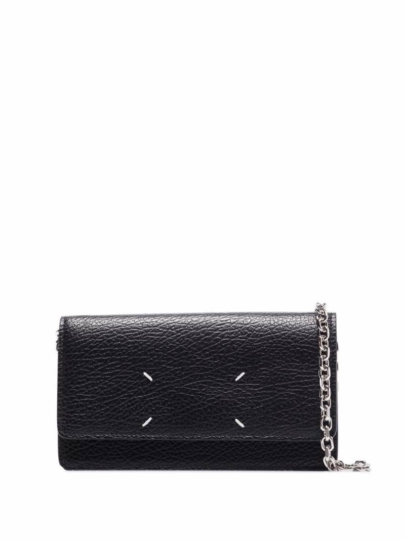 Maison Margiela four-stitch leather wallet-on-chain - Black von Maison Margiela