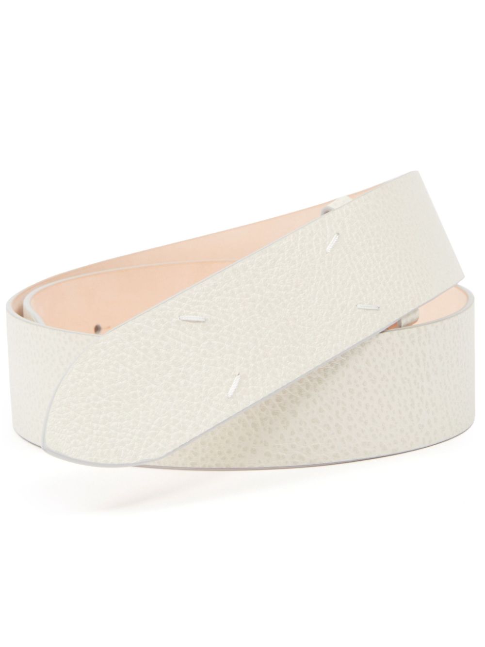 Maison Margiela four-stitches leather belt - White von Maison Margiela