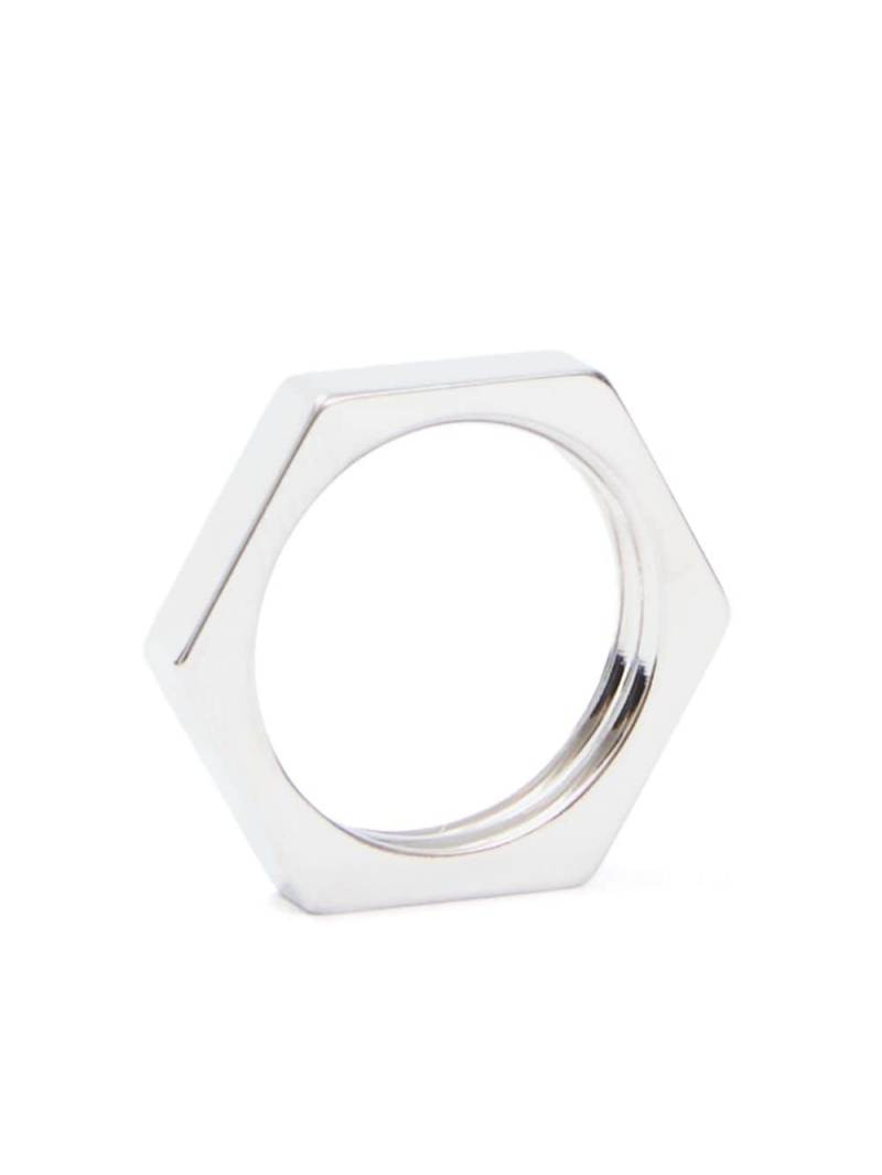 Maison Margiela geometric brushed ring - Silver von Maison Margiela