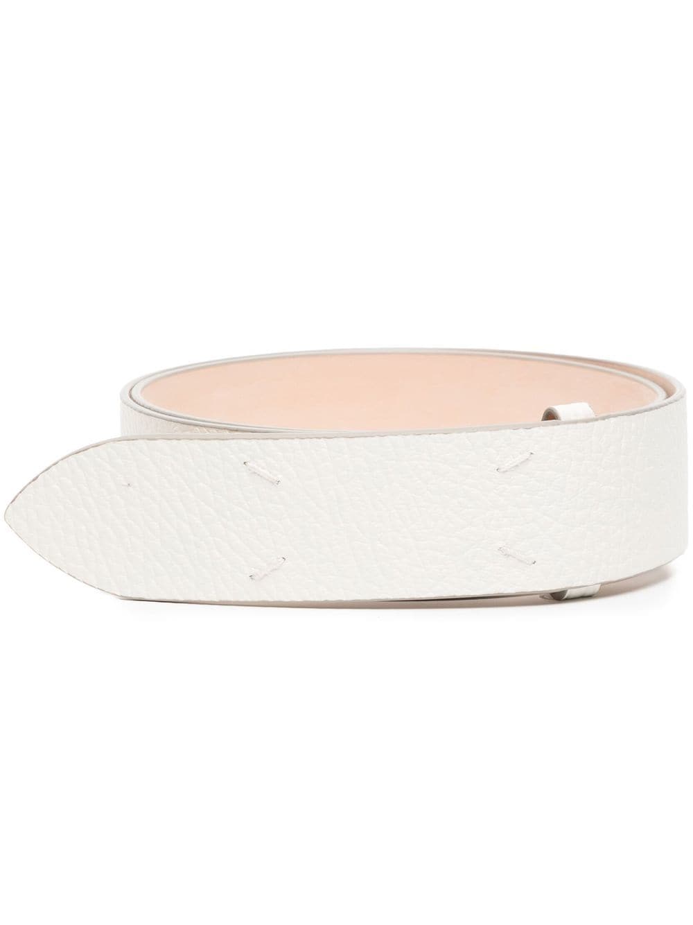 Maison Margiela grained four-stitch belt - White von Maison Margiela