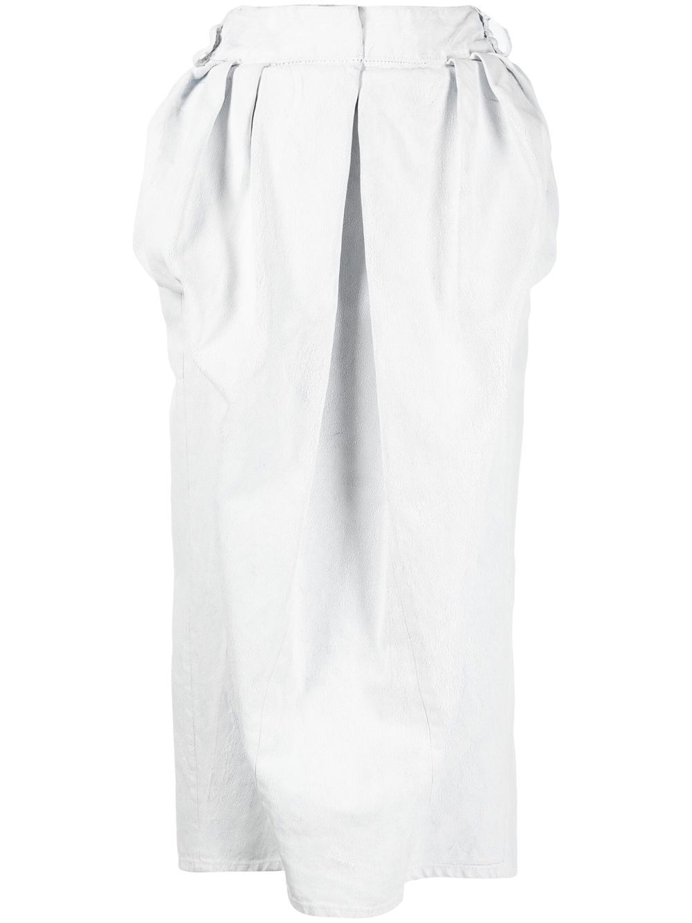 Maison Margiela gathered denim midi skirt - White von Maison Margiela